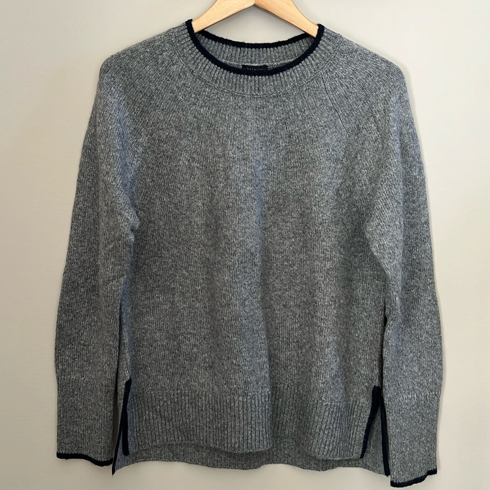 Talbots Gray and Navy Crewneck Sweater size medium